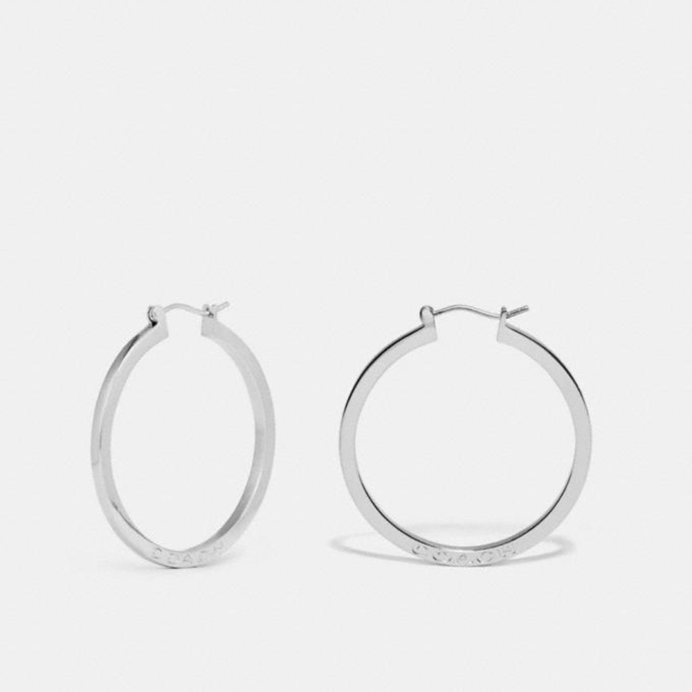 Coach Hoop Earrings F73022 Silver - Picture 2 of 9